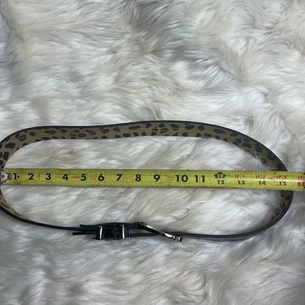 Betsey Johnson synthetic Black medium Belt with silver to buckle gently used.